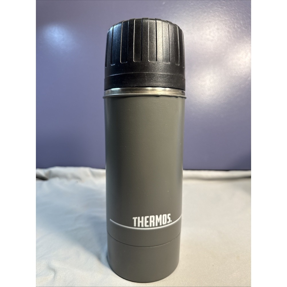 Vintage Thermos Vacuum Bottle Flip Stopper No. 781 1 Qt Gray Made In USA